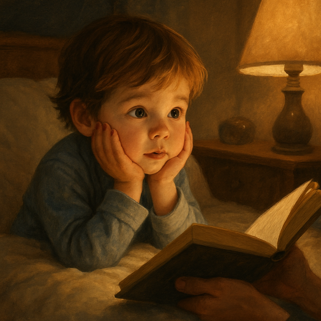 Child listening to a bedtime story